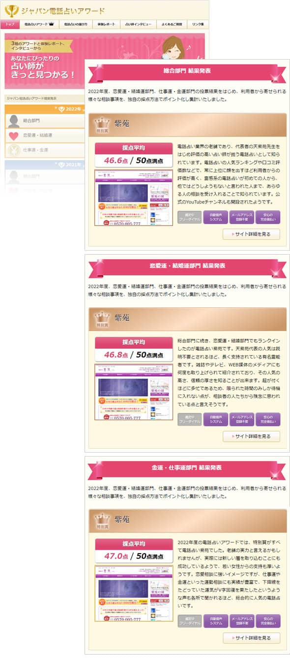 ジャパン電話占いアワード
